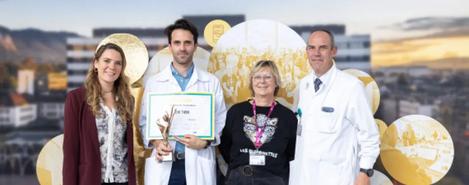 Equipe gagnante - Journée innovation HUG 2025 - Crédit photo Jonathan Imhof)