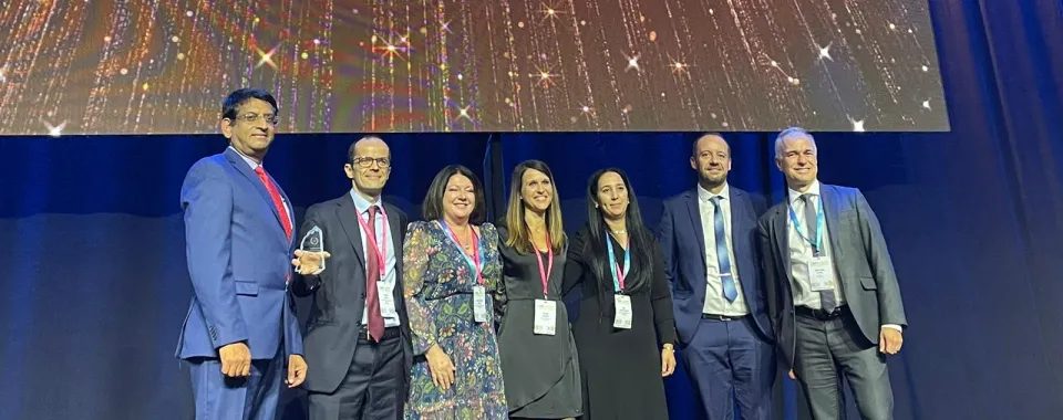 International Hospital Federation : les HUG primés pour la smarter medicine aux soins intensifs - Dr Filippo Boroli, Annie-Claude Paubel, Audrey Prestini, Zilfi Koyluk, Frank Dumoulin, Bertrand Levrat