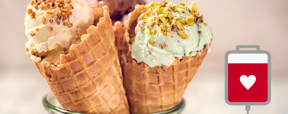 Journée mondiale don du sang - Dégustation de glaces