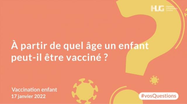 A partir de quel âge un enfant peut-il être vacciné ?